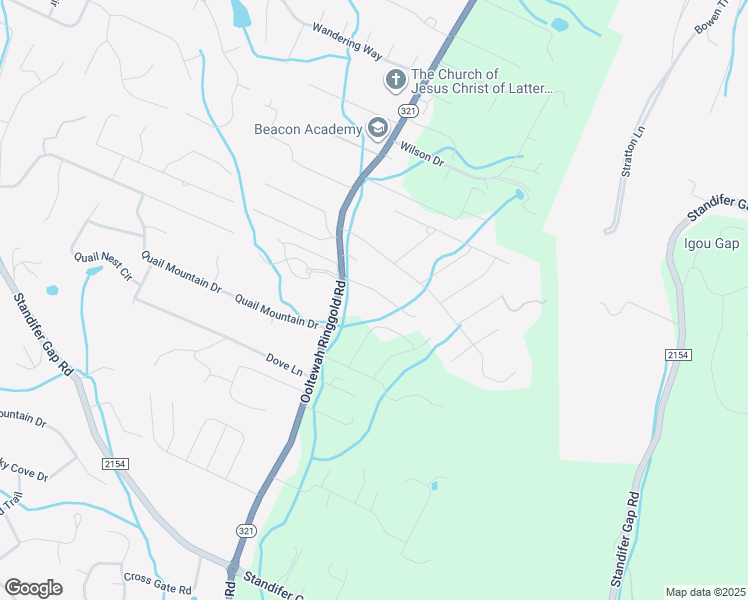 map of restaurants, bars, coffee shops, grocery stores, and more near 2614 Ooltewah Ringgold Road in Ooltewah