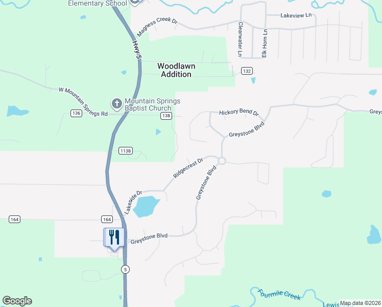 map of restaurants, bars, coffee shops, grocery stores, and more near 12 Ridgecrest Court in Cabot