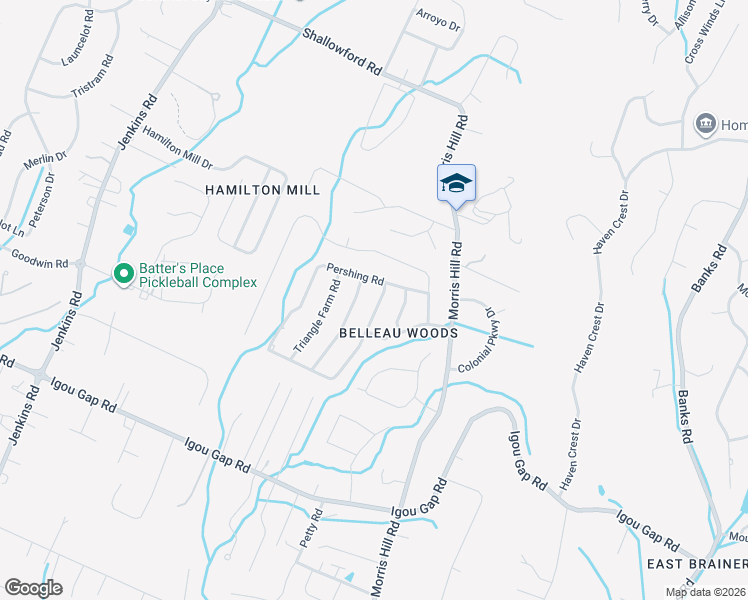 map of restaurants, bars, coffee shops, grocery stores, and more near 2126 Paris Metz Road in Chattanooga