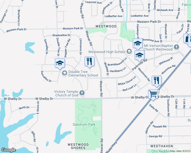 map of restaurants, bars, coffee shops, grocery stores, and more near 998 Parkrose Avenue in Memphis