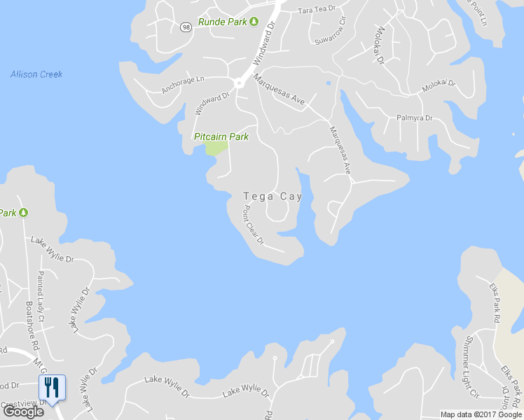 map of restaurants, bars, coffee shops, grocery stores, and more near 19019 Kailua Circle in Fort Mill