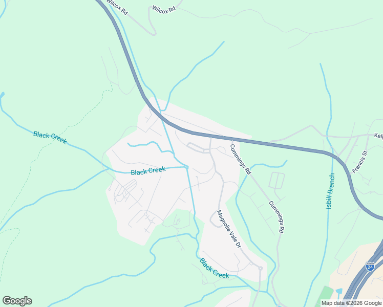 map of restaurants, bars, coffee shops, grocery stores, and more near 720 Outlook Lane in Chattanooga