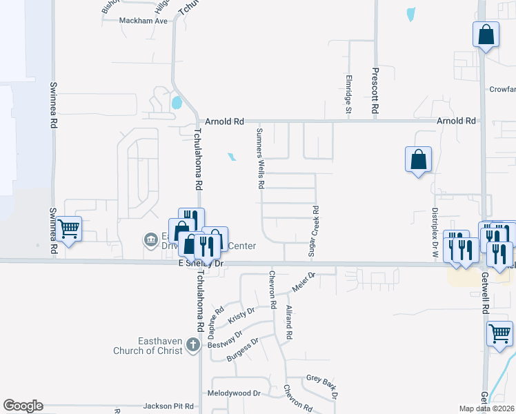 map of restaurants, bars, coffee shops, grocery stores, and more near 3397 Dobbin Ferry Avenue in Memphis