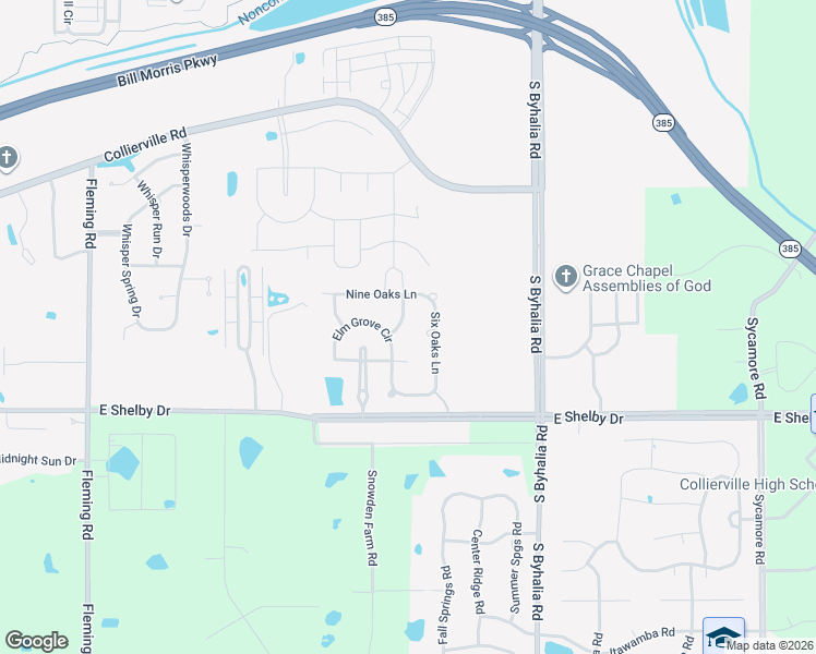 map of restaurants, bars, coffee shops, grocery stores, and more near 768 Crimson Oaks Lane in Collierville