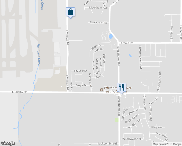 map of restaurants, bars, coffee shops, grocery stores, and more near 4566 Martha Cole Lane in Memphis