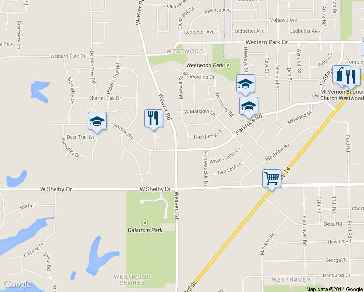 map of restaurants, bars, coffee shops, grocery stores, and more near 954 Parkrose Rd in Memphis