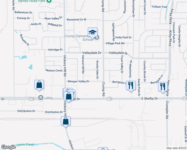 map of restaurants, bars, coffee shops, grocery stores, and more near 6052 Harvest Hill Cove in Memphis