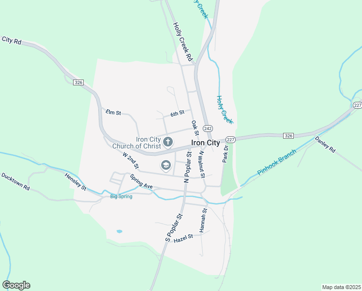 map of restaurants, bars, coffee shops, grocery stores, and more near 484 Iron City Road in Iron City