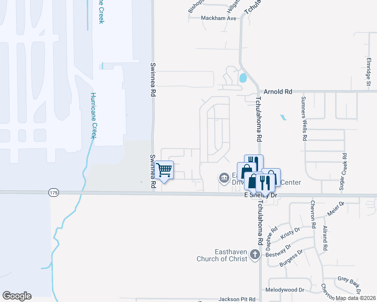 map of restaurants, bars, coffee shops, grocery stores, and more near 3095 Blue Gum Drive in Memphis