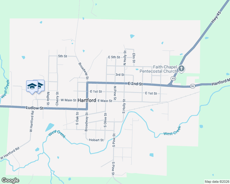 map of restaurants, bars, coffee shops, grocery stores, and more near in Hartford