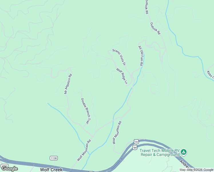 map of restaurants, bars, coffee shops, grocery stores, and more near 750 Wolf Mountain Road in Murphy