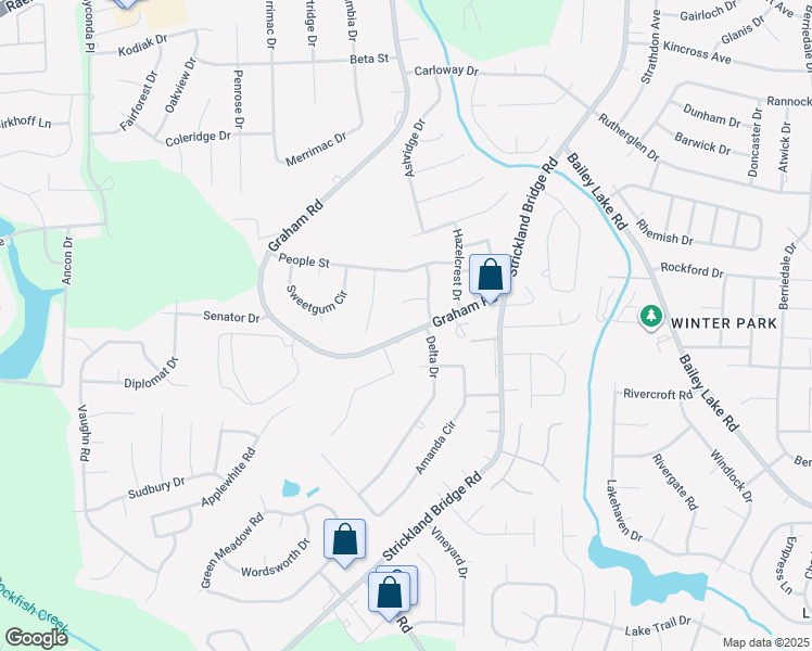 map of restaurants, bars, coffee shops, grocery stores, and more near 2618 Graham Road in Fayetteville