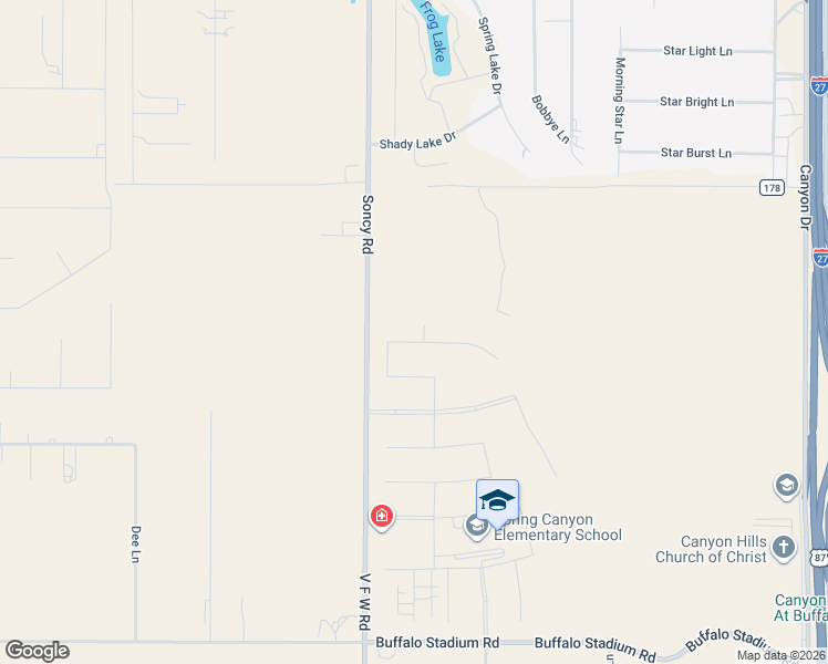map of restaurants, bars, coffee shops, grocery stores, and more near in Canyon