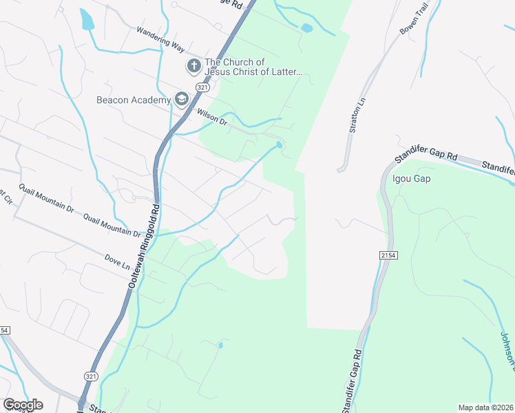 map of restaurants, bars, coffee shops, grocery stores, and more near 2818 Deerfield Road in Ooltewah