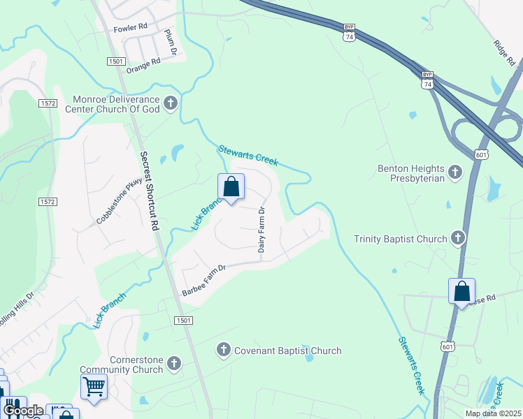 map of restaurants, bars, coffee shops, grocery stores, and more near 900 Milkfarm Court in Monroe