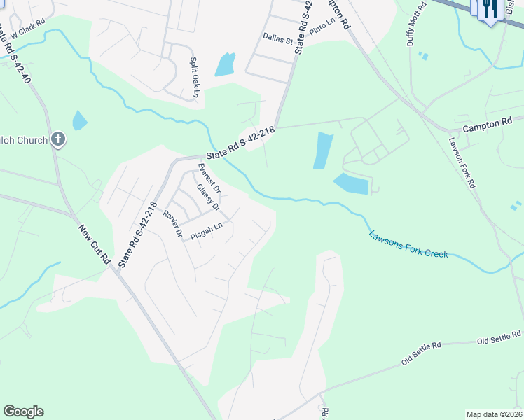 map of restaurants, bars, coffee shops, grocery stores, and more near 312 Steelman Drive in Inman