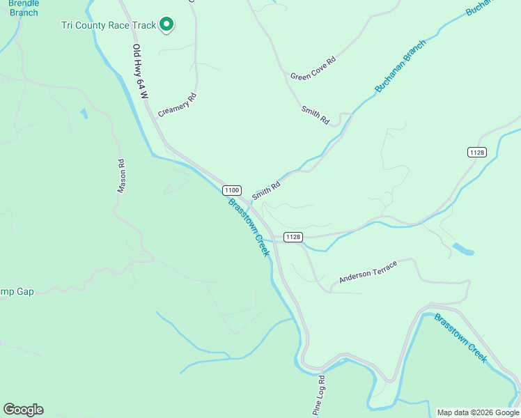 map of restaurants, bars, coffee shops, grocery stores, and more near 9521 Old Highway 64 West in Brasstown