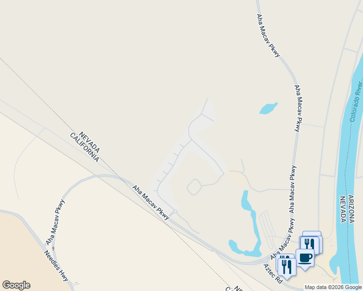 map of restaurants, bars, coffee shops, grocery stores, and more near 1223 Golf Club Drive in Laughlin