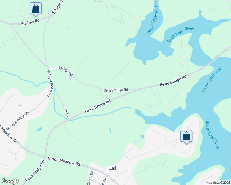 map of restaurants, bars, coffee shops, grocery stores, and more near 455 Fews Bridge Road in Taylors