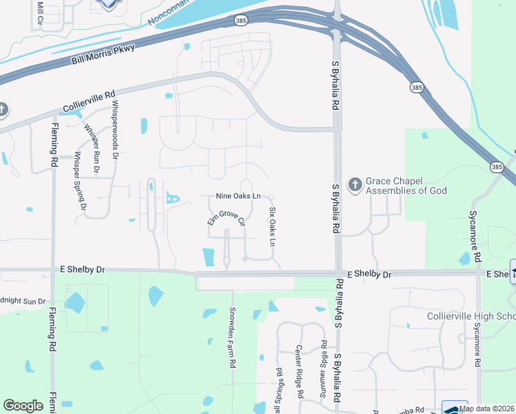 map of restaurants, bars, coffee shops, grocery stores, and more near 768 Crimson Oaks Lane in Collierville