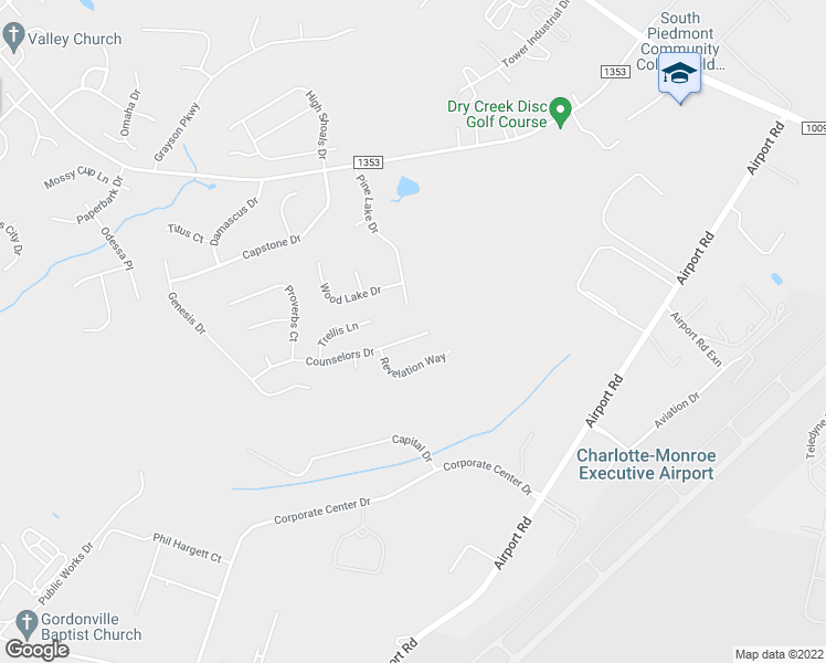 map of restaurants, bars, coffee shops, grocery stores, and more near 1040 Counselors Drive in Monroe