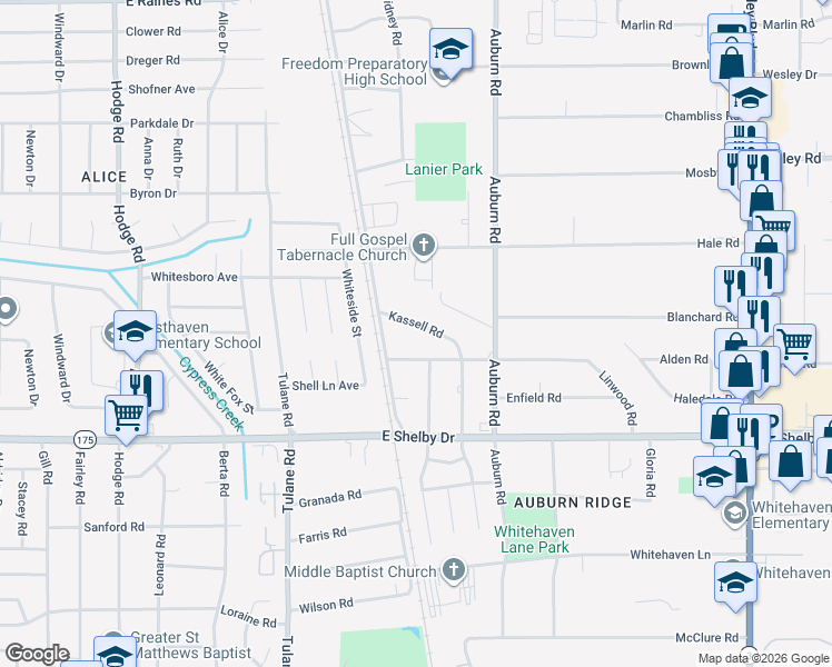 map of restaurants, bars, coffee shops, grocery stores, and more near 790 Linwood Road in Memphis