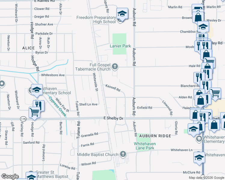 map of restaurants, bars, coffee shops, grocery stores, and more near 790 Linwood Road in Memphis