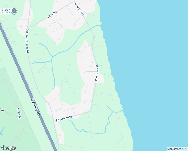 map of restaurants, bars, coffee shops, grocery stores, and more near 4505 Rivershore Drive in New Bern