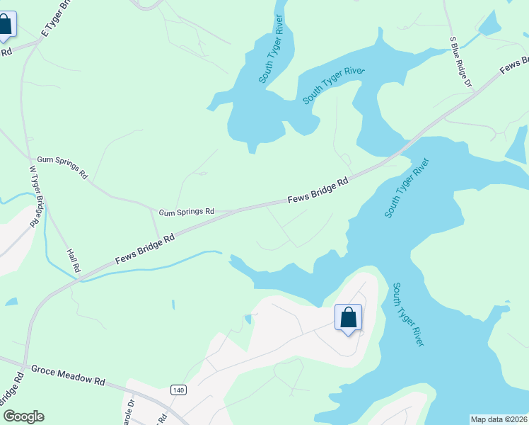 map of restaurants, bars, coffee shops, grocery stores, and more near 525 Fews Bridge Road in Taylors