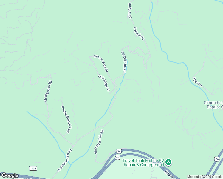 map of restaurants, bars, coffee shops, grocery stores, and more near 144 Wolf Ridge Lane in Murphy