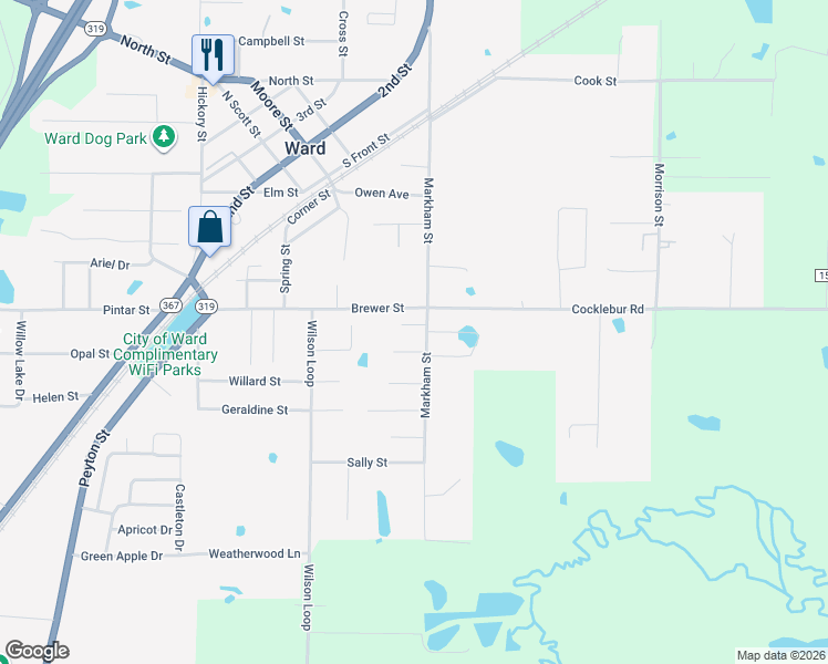 map of restaurants, bars, coffee shops, grocery stores, and more near 14 Kelby Court in Ward
