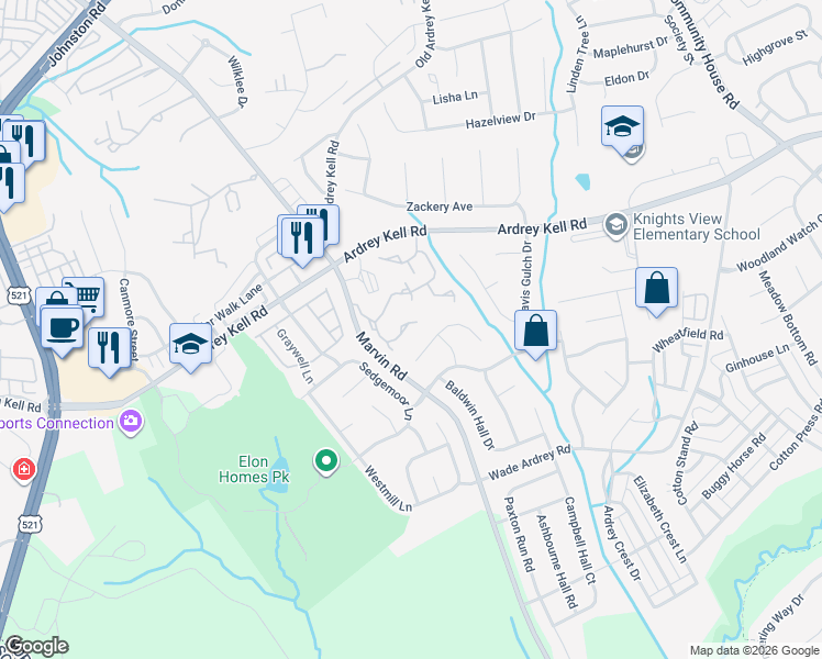 map of restaurants, bars, coffee shops, grocery stores, and more near in Charlotte