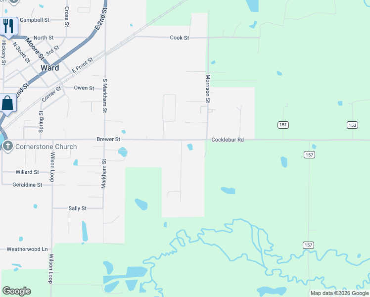 map of restaurants, bars, coffee shops, grocery stores, and more near 10 Whippoorwill Lane in Ward