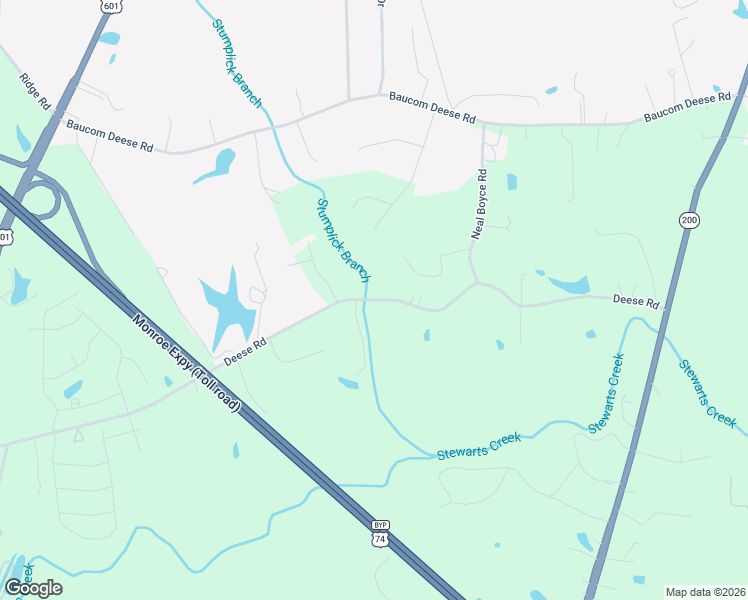 map of restaurants, bars, coffee shops, grocery stores, and more near 694 Deese Road in Monroe