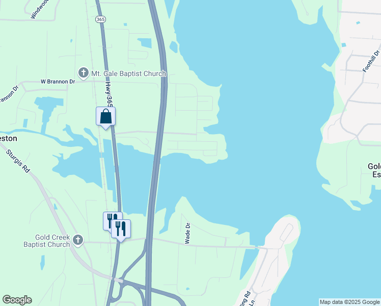 map of restaurants, bars, coffee shops, grocery stores, and more near 10 Lakeview Circle in Conway