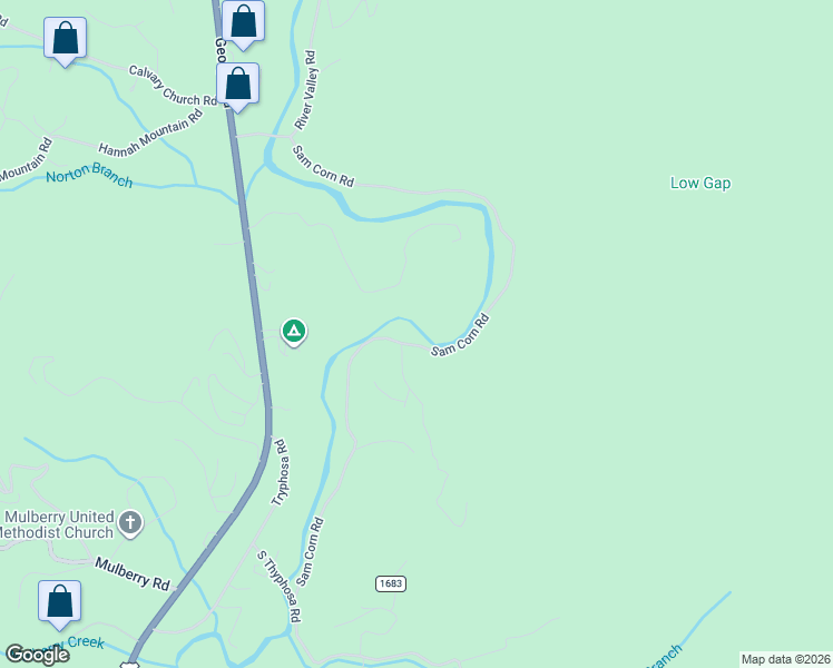 map of restaurants, bars, coffee shops, grocery stores, and more near 975 Sam Corn Road in Otto