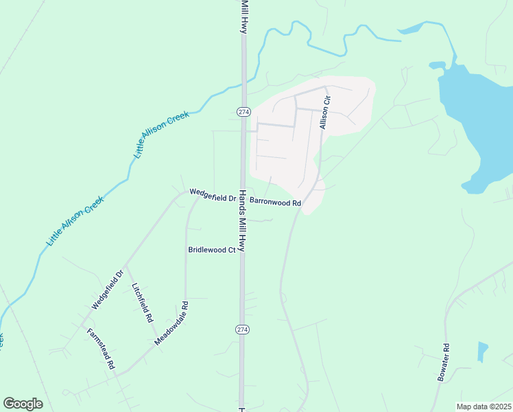 map of restaurants, bars, coffee shops, grocery stores, and more near 1872 Barronwood Road in Rock Hill