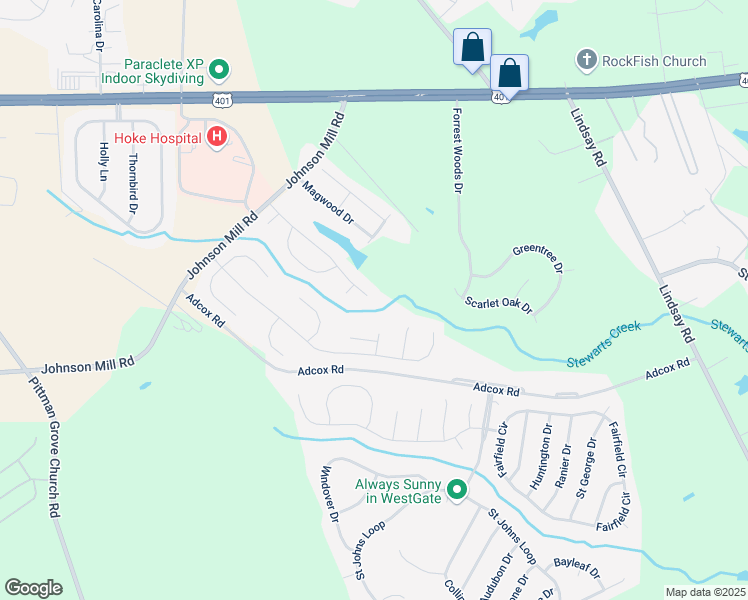 map of restaurants, bars, coffee shops, grocery stores, and more near 442 Boswell Street in Raeford