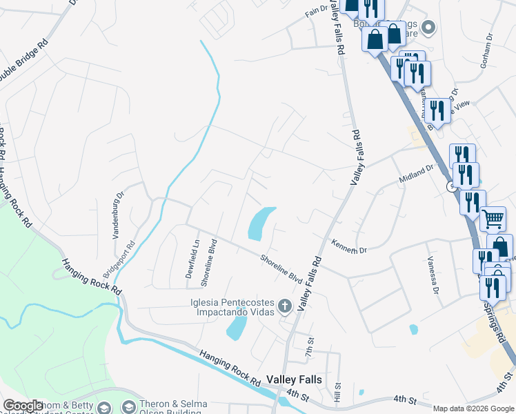 map of restaurants, bars, coffee shops, grocery stores, and more near 419 Pierview Way in Boiling Springs