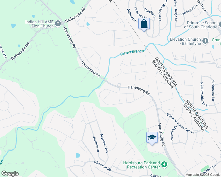 map of restaurants, bars, coffee shops, grocery stores, and more near 4290 Tournette Drive in Indian Land