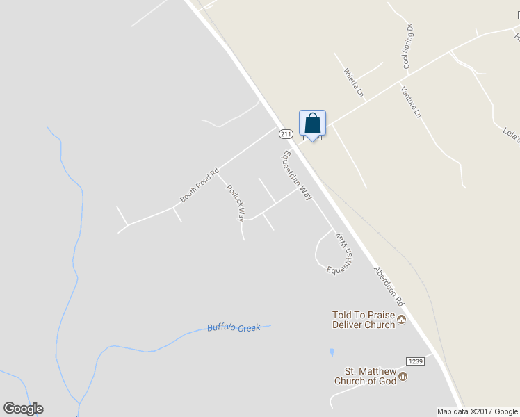 map of restaurants, bars, coffee shops, grocery stores, and more near 258 Home Stretch Lane in Raeford