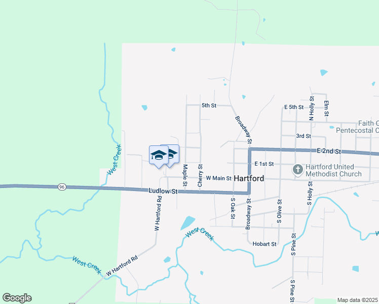 map of restaurants, bars, coffee shops, grocery stores, and more near 109 Cherry Street in Hartford