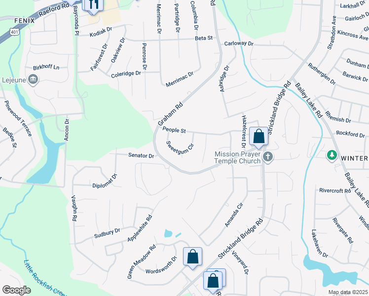 map of restaurants, bars, coffee shops, grocery stores, and more near 1627 Sweetgum Circle in Fayetteville