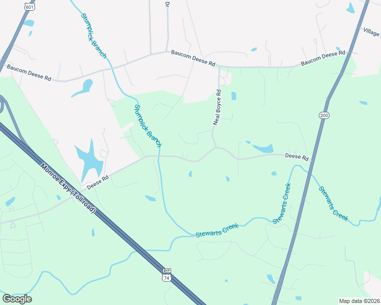 map of restaurants, bars, coffee shops, grocery stores, and more near 803 Deese Road in Monroe