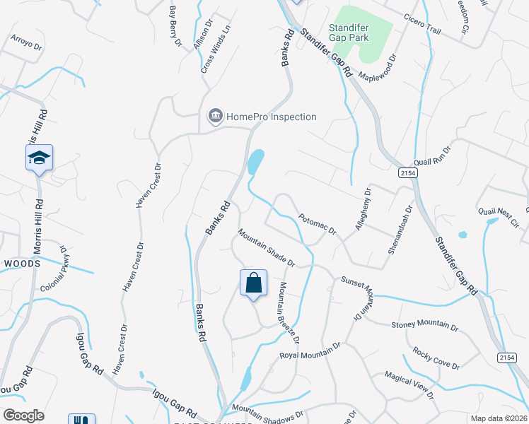 map of restaurants, bars, coffee shops, grocery stores, and more near 8903 Potomac Drive in Chattanooga