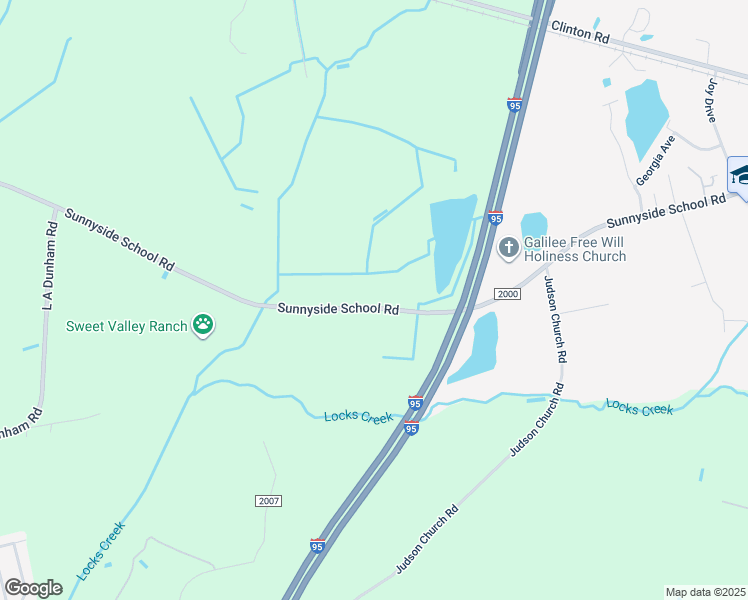 map of restaurants, bars, coffee shops, grocery stores, and more near 3235 Sunnyside School Road in Fayetteville