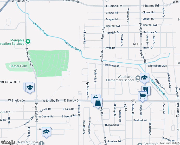 map of restaurants, bars, coffee shops, grocery stores, and more near 4528 Applestone Street in Memphis