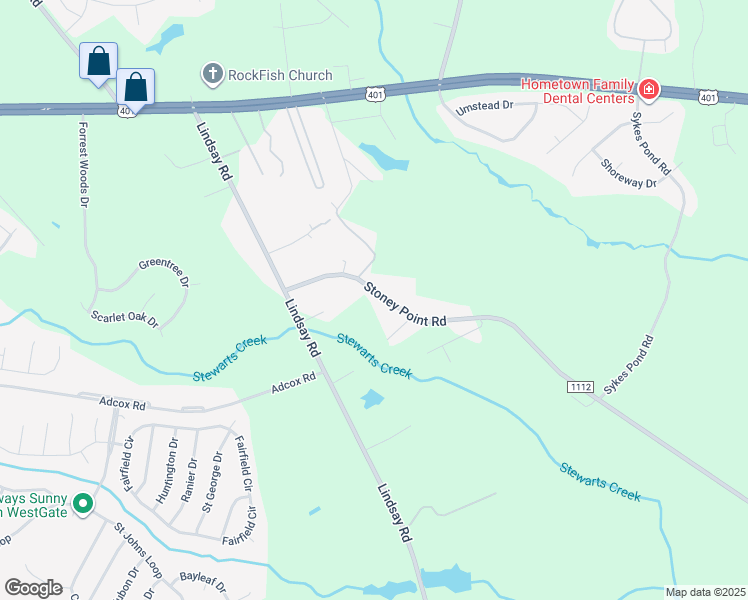 map of restaurants, bars, coffee shops, grocery stores, and more near 338 Stoney Point Road in Fayetteville