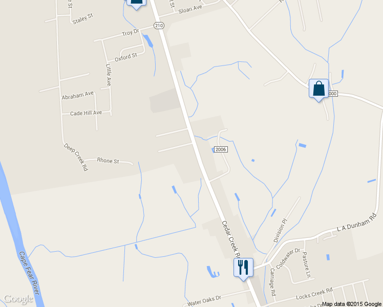 map of restaurants, bars, coffee shops, grocery stores, and more near 1122 Cedar Creek Road in Fayetteville