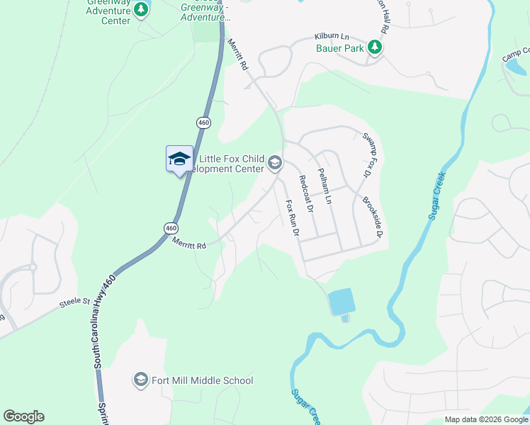 map of restaurants, bars, coffee shops, grocery stores, and more near 1690 Merritt Road in Fort Mill